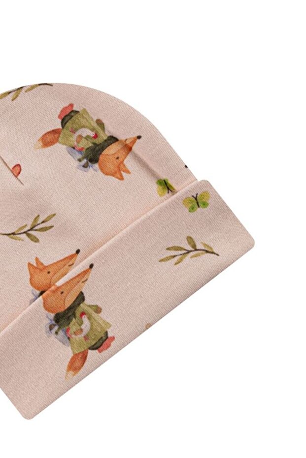 قبعة أطفال من القطن بنمط ثعلب - 2