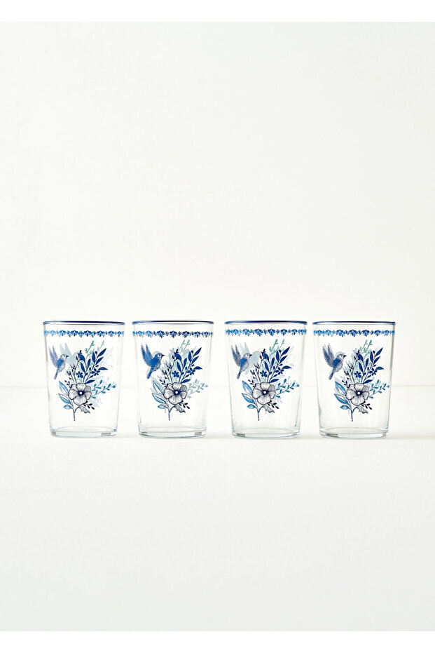 Bleu Blanc Soft Drink Glass Set of 4 Blue (510 cc)