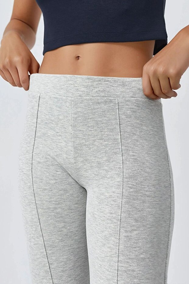 BUSEM Nervürlü Esnek Örme Flare Pantolon - 7