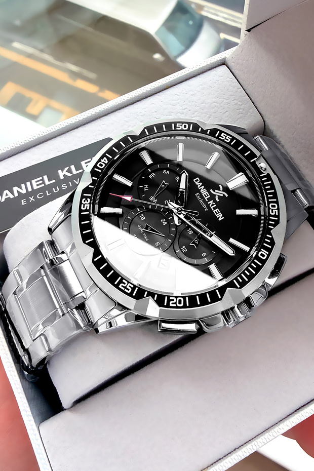 Men's Wristwatch Special Boxed Luxury 3 Atm Water Resistant Silver Color Steel Band Dke2069C4
