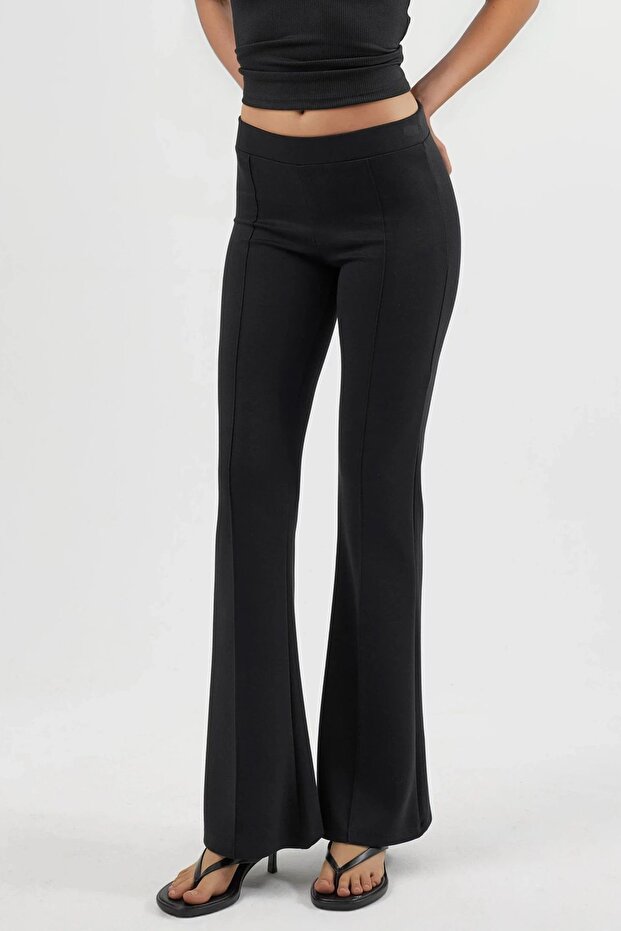 Busem Ribbed Flexible Knitted Flared Pants - 1