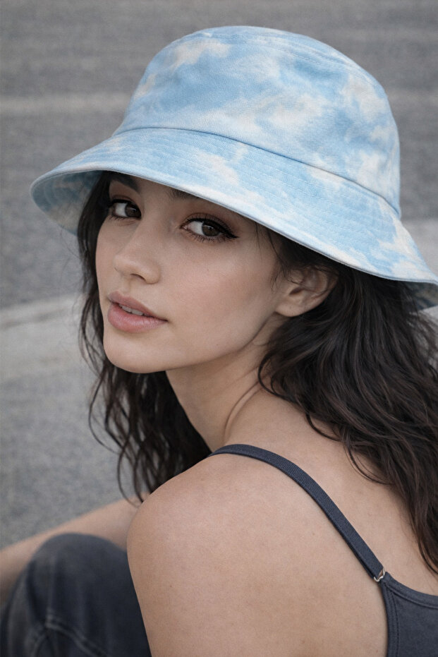 Mavi Yıkamalı Şapka - 2