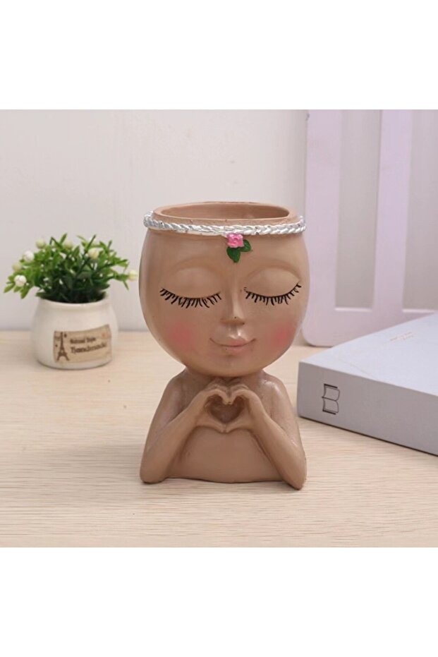 Girl Headed Brush Holder, Makeup Table Organizer, Girl Figured Brush Holder, Decorative Makeup Brush Holder,