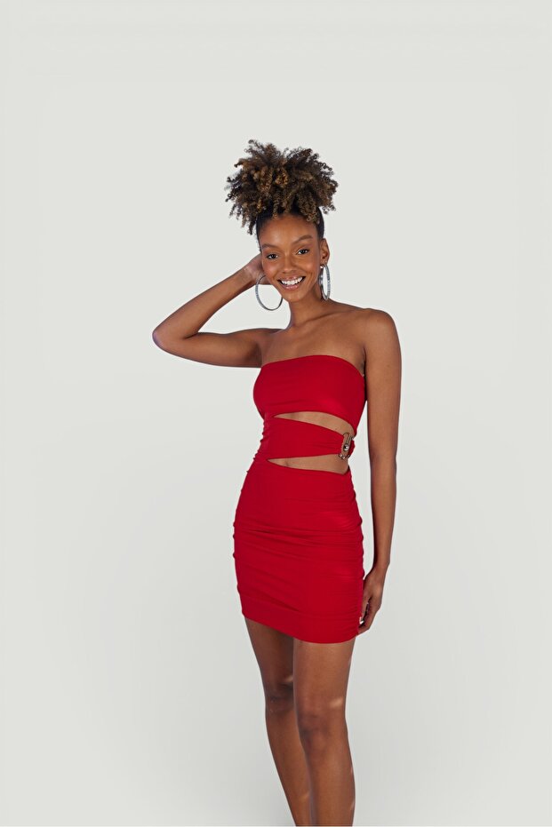 Rotes Bubble-Kleid - 2