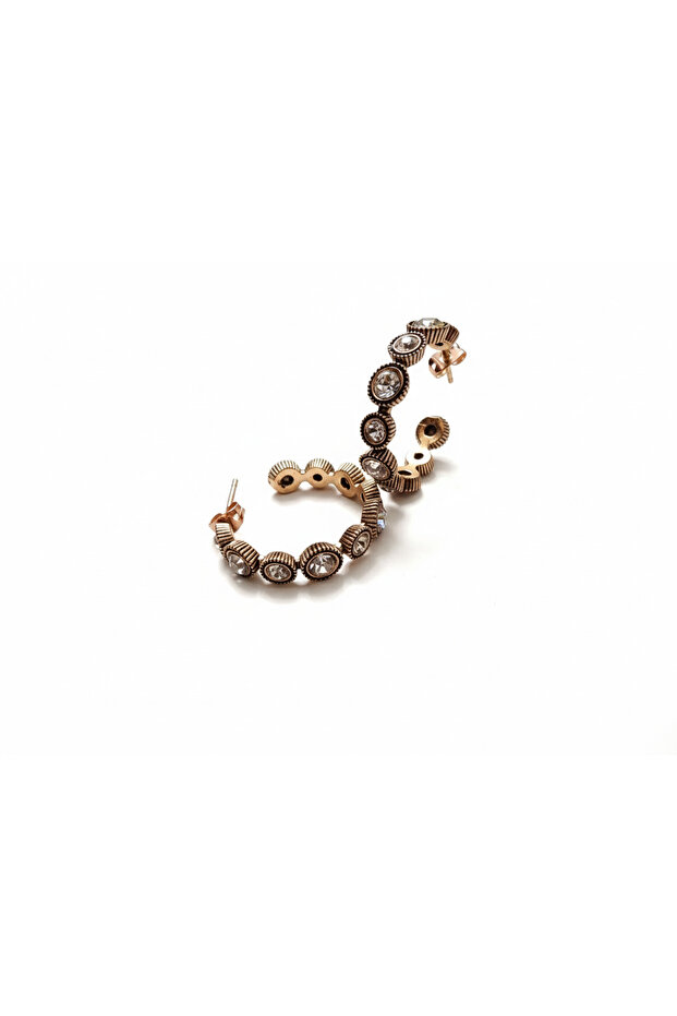 Kadim Sevda Toi Et Moi Zircon Stone Hoop Earrings