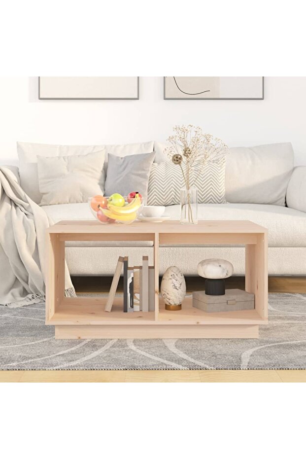 Coffee table, 80x50x40 cm, solid pine wood - 3