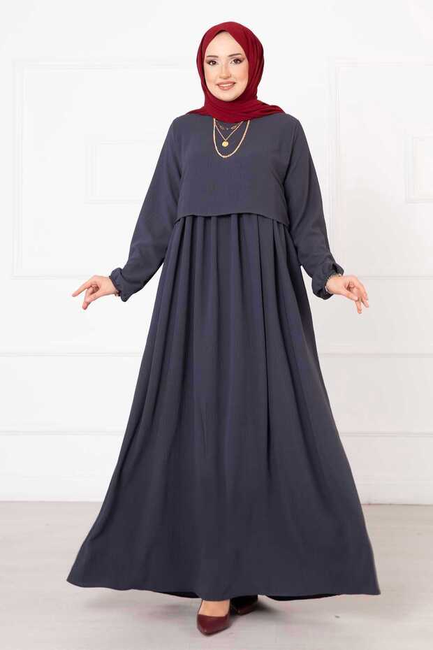 Bolero Look Hijab Dress Gray