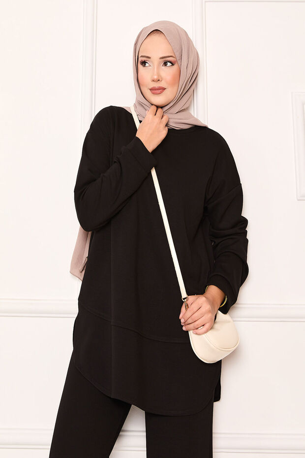 Crew Neck Basic Soft Suit Black - 7