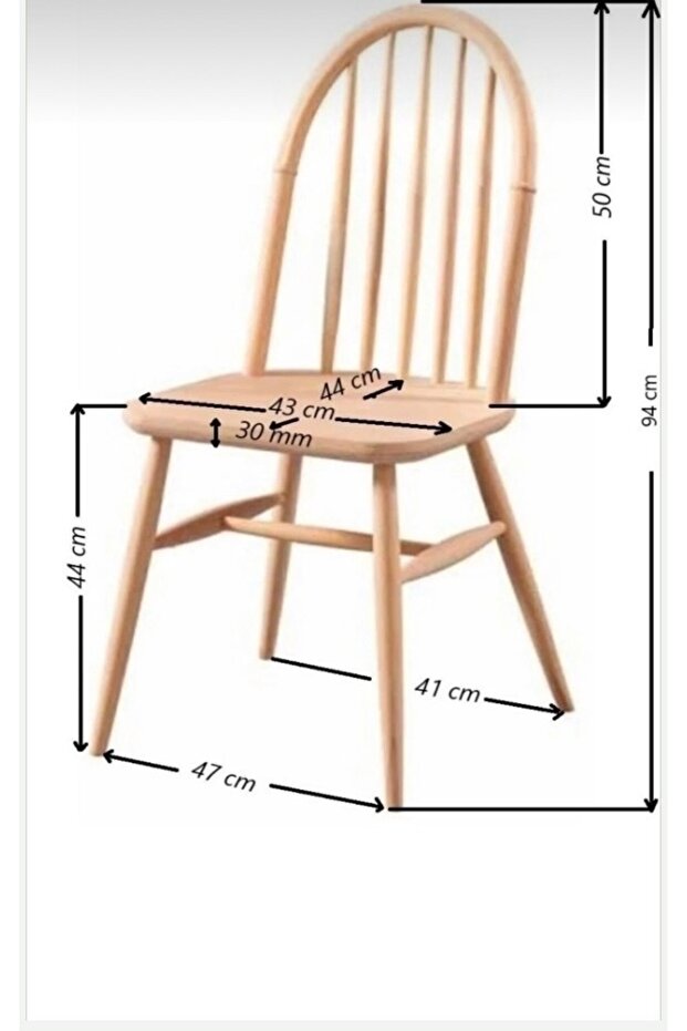 Eyfel Sandalye Ahşap Ham - 8