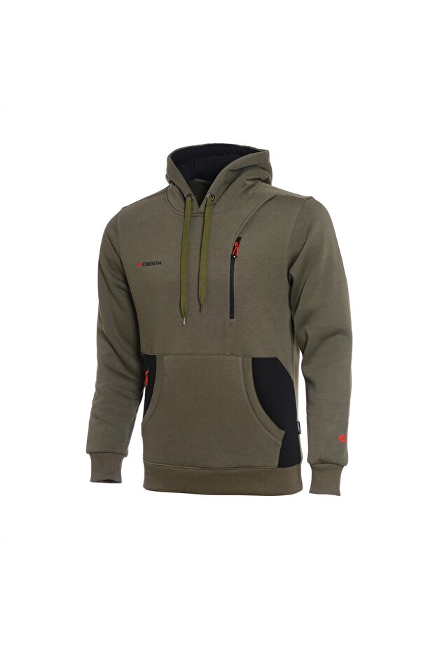 Erkek Garnili Kapüşonlu Sweatshirt - 1