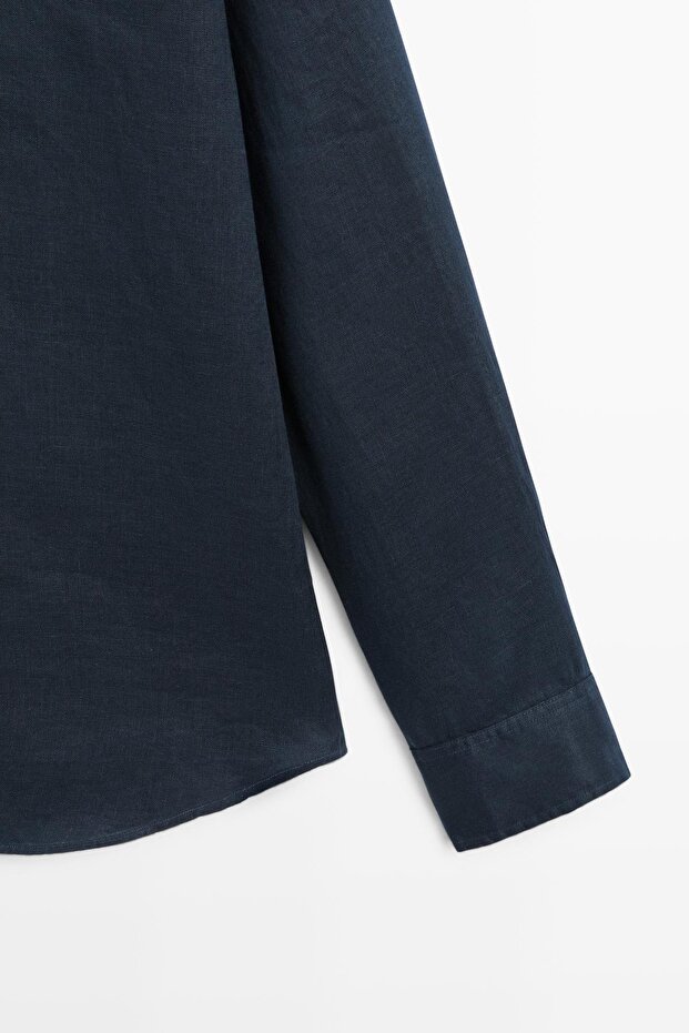 %100 keten slim fit gömlek - 7