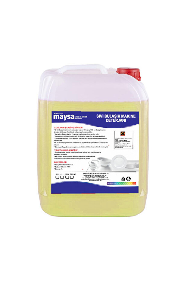Maysa Ev Tipi Sıvı Bulaşık Makine Deterjanı 180 Yıkama Ekstra 4 Lt.
