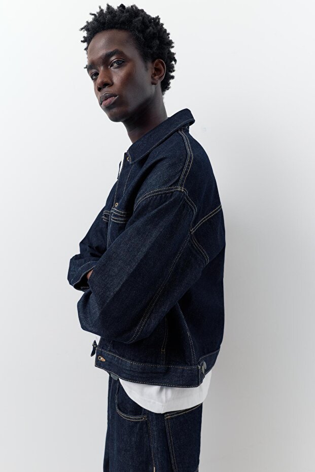 Trucker denim ceket - 4