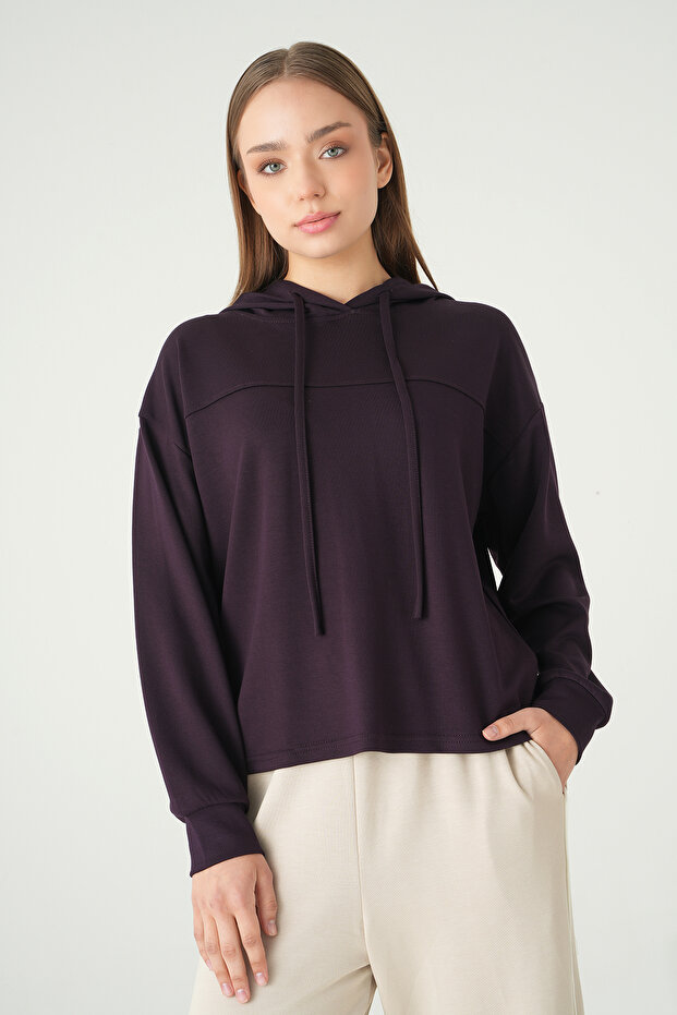 8308A Şerit Detay Tunik Mürdüm - 6