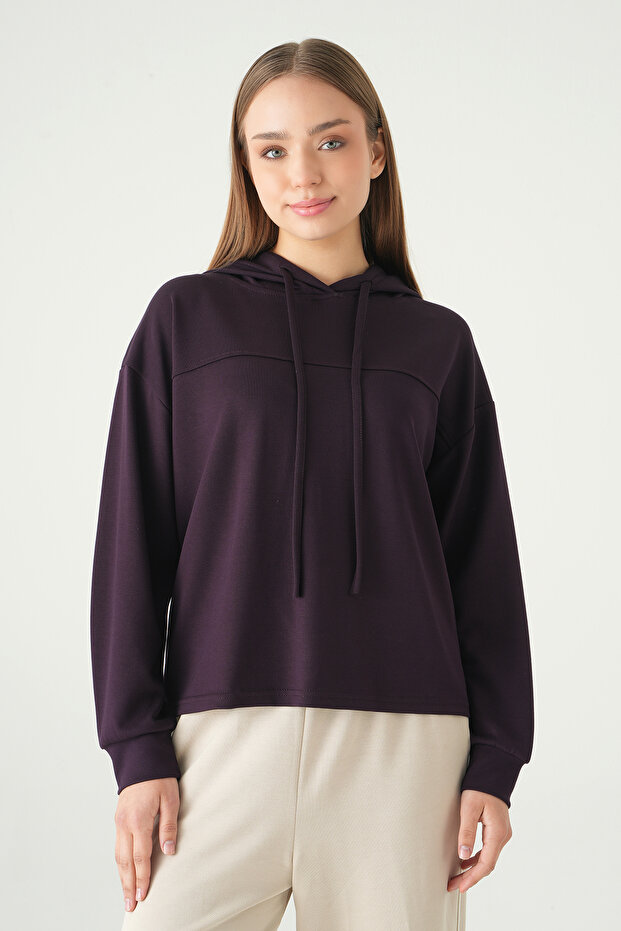 8308A Şerit Detay Tunik Mürdüm - 2