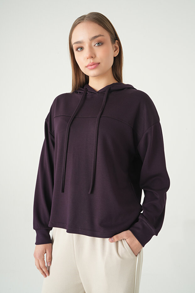 8308A Şerit Detay Tunik Mürdüm - 7