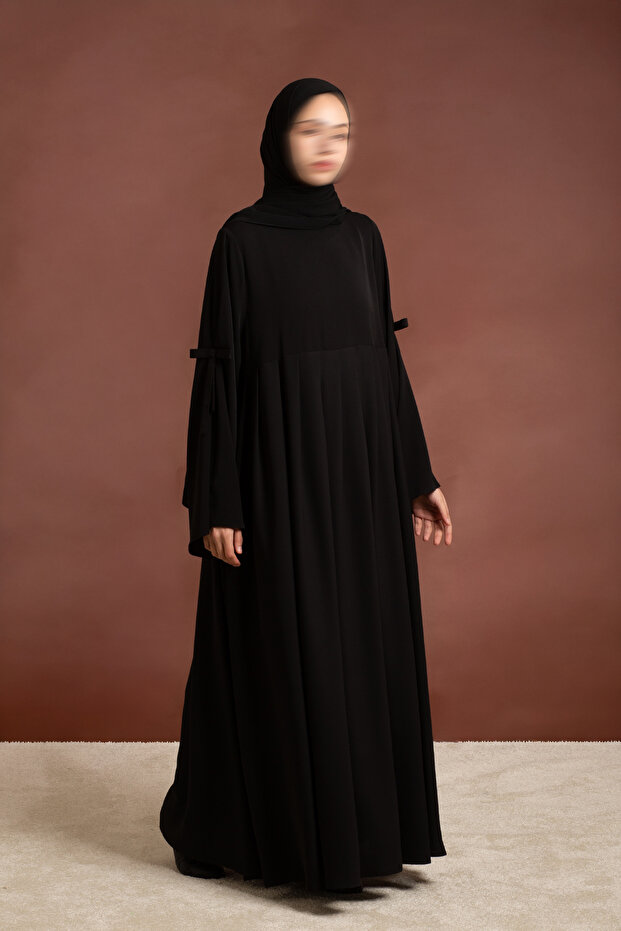 Fiyonklu Ferace - Siyah - 5