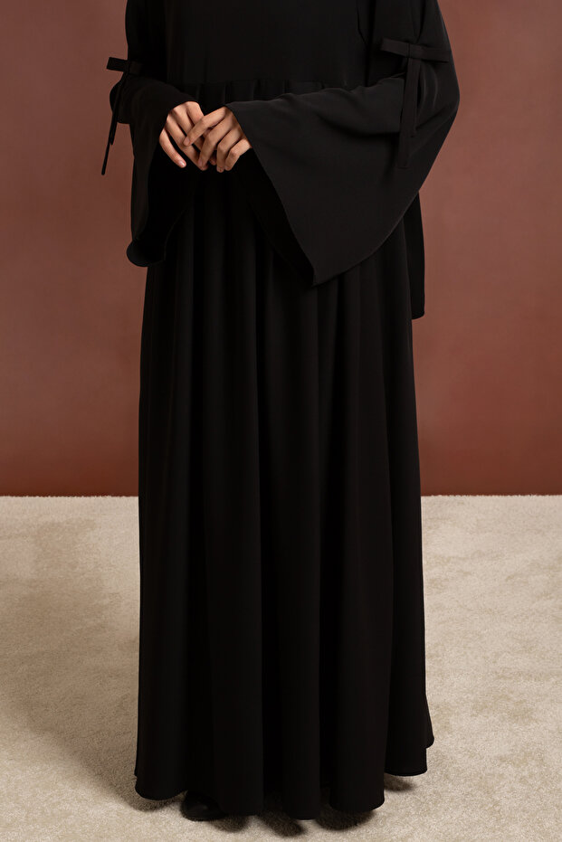 Fiyonklu Ferace - Siyah - 3