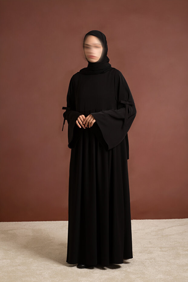 Fiyonklu Ferace - Siyah - 1