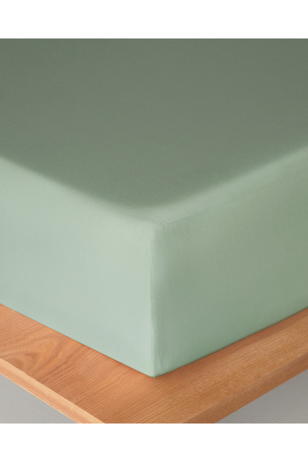 Sima pamut king size lepedő 180x200 cm zöld - 3