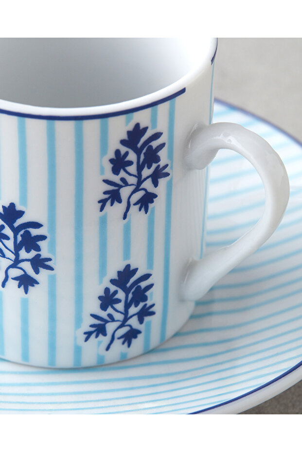 4 db 2 személyes Rapture porcelán kávéscsésze készlet 80 ml kék - 6