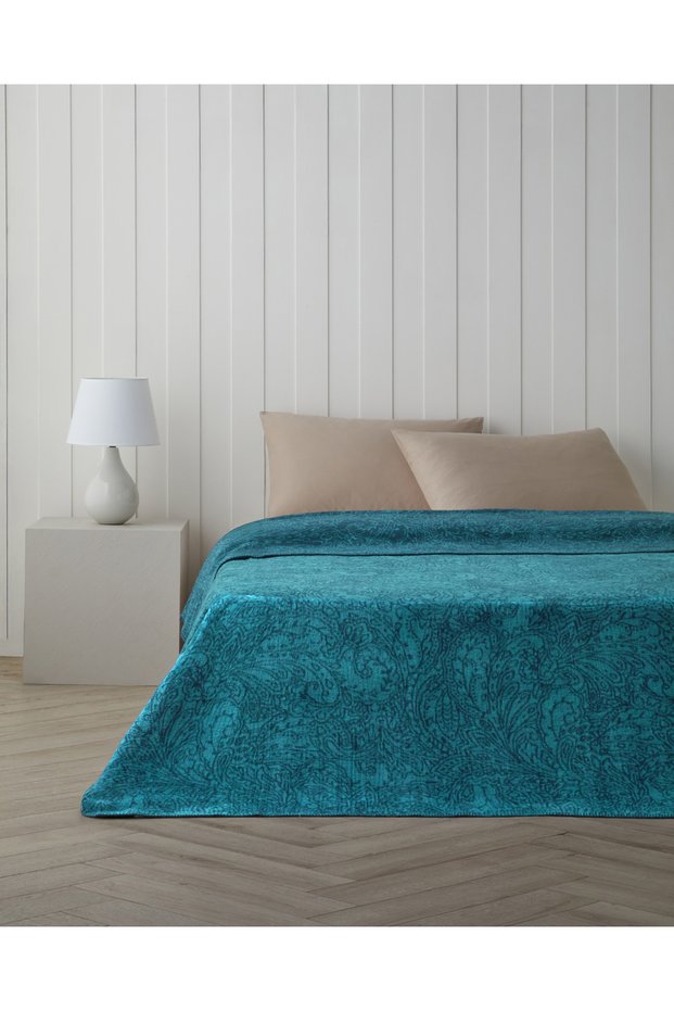 Paisley Dream Cotton Double Blanket 200X220 cm Dark Green