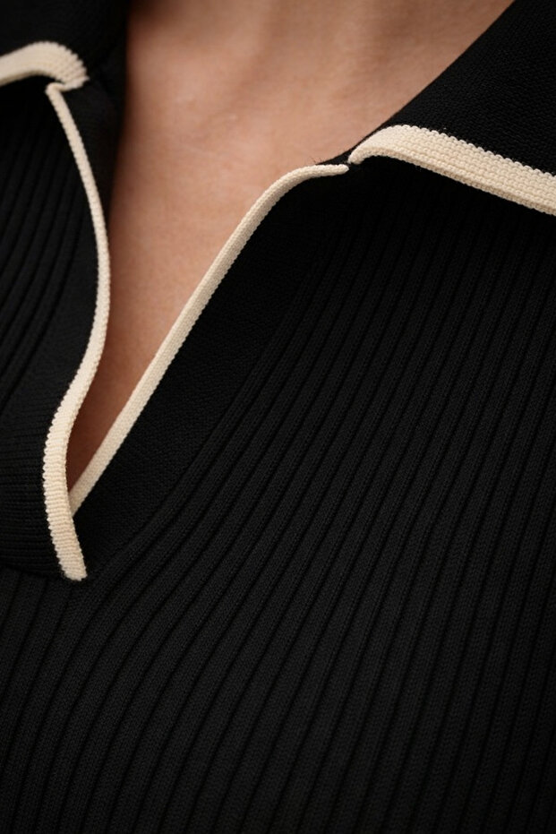 gömlek yaka triko elbise - 5