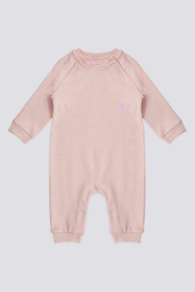 Baby Girl Romper Without Socks - Powder Pink