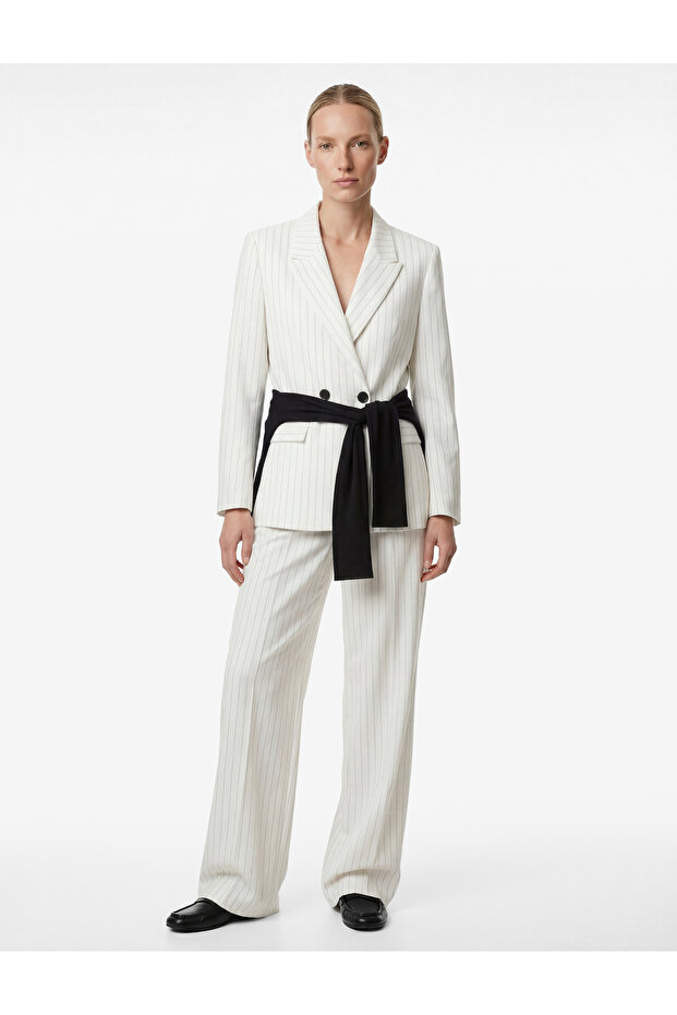 High Waist Pocket Detailed Wide Leg Trousers