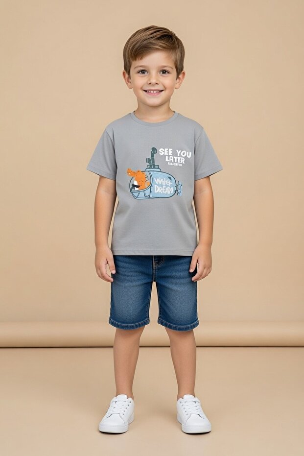 Smoked Submarine Printed Baby Boy Short Sleeve T-Shirt 20940
