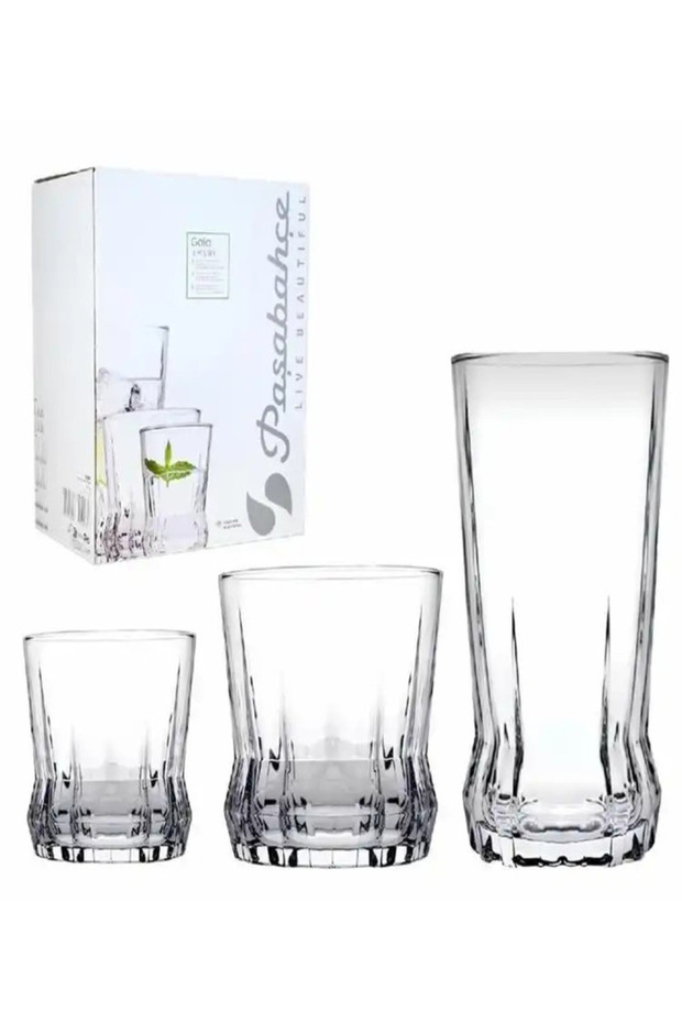 Gaia 18 Piece Water and Soft Drink Glass Set Orjin. Gift Comes in a Box