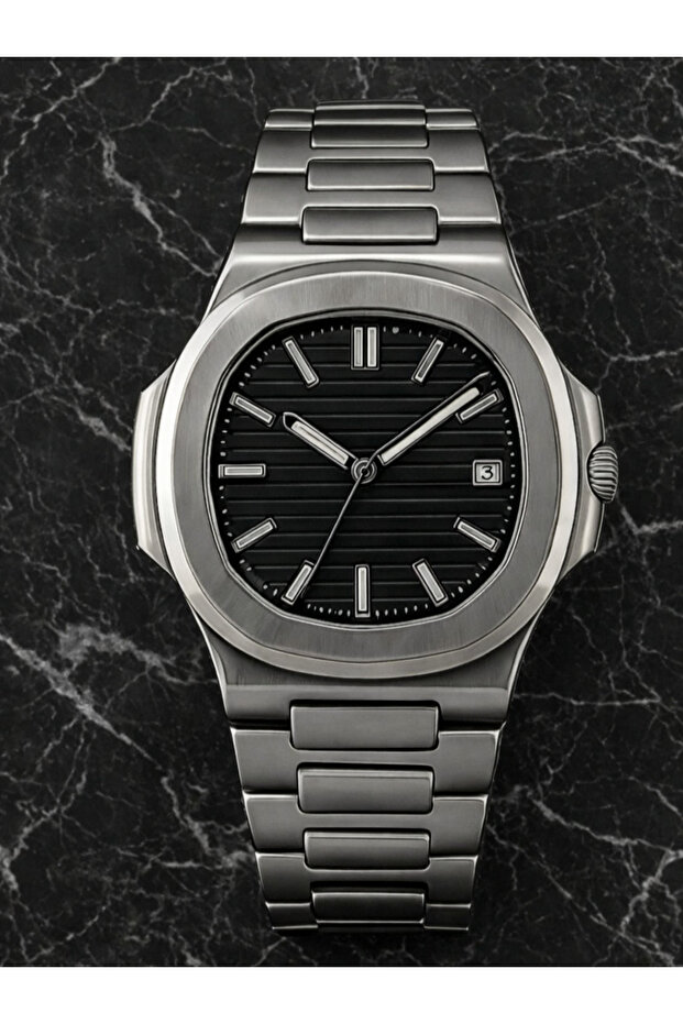 Premuim Men's Watch with Calendar, Black Dial