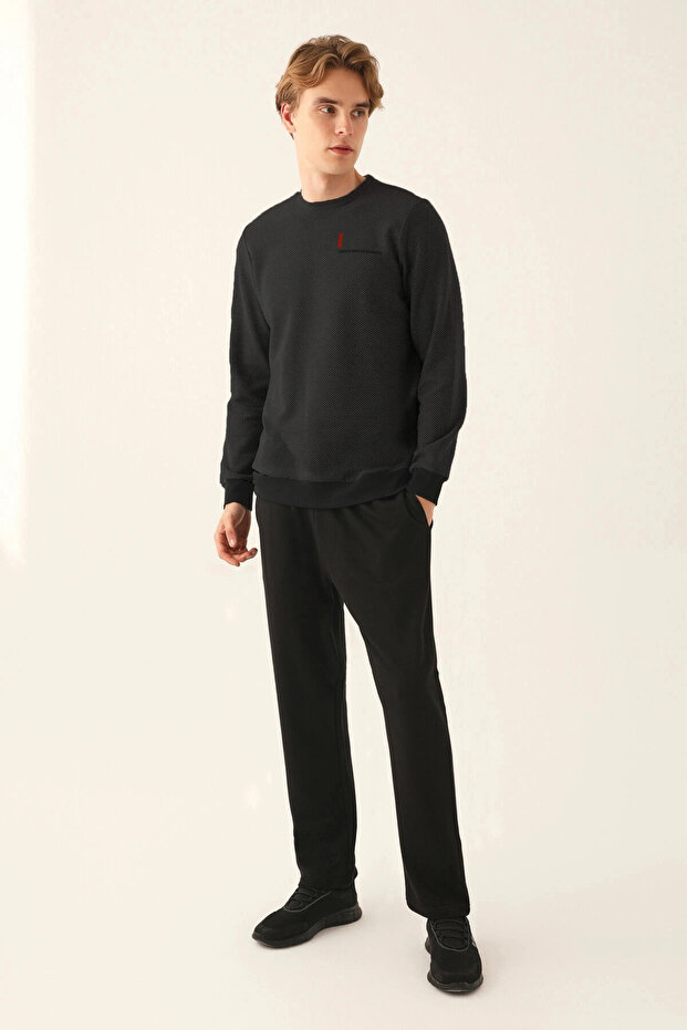 بدلة رجالية مزدوجة - أزرق داكن - 1