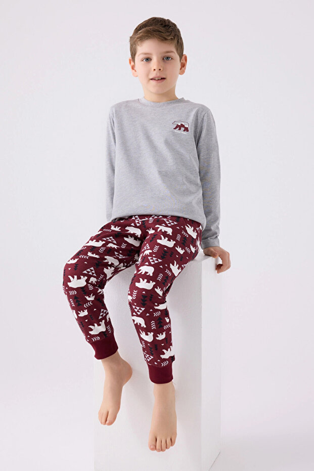 Boy's Gray Pajama Set - 3