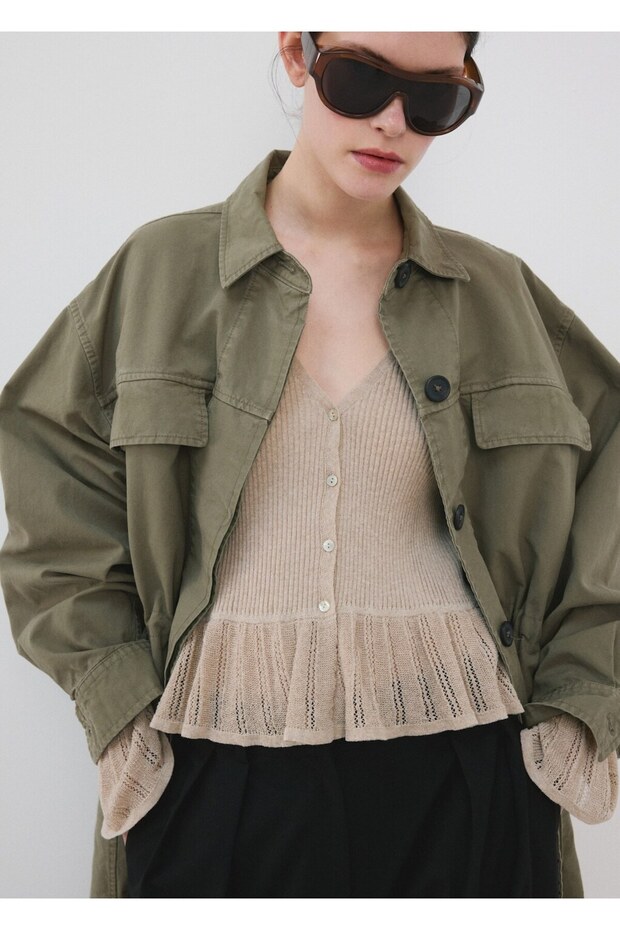 Volanlı triko hırka - 7