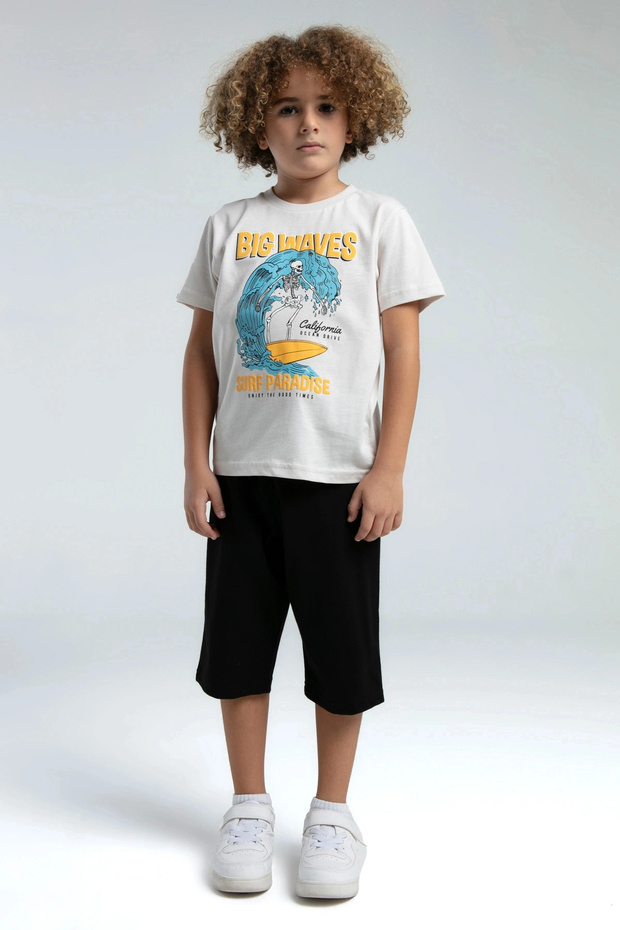 Boy's capri set - stone - 1