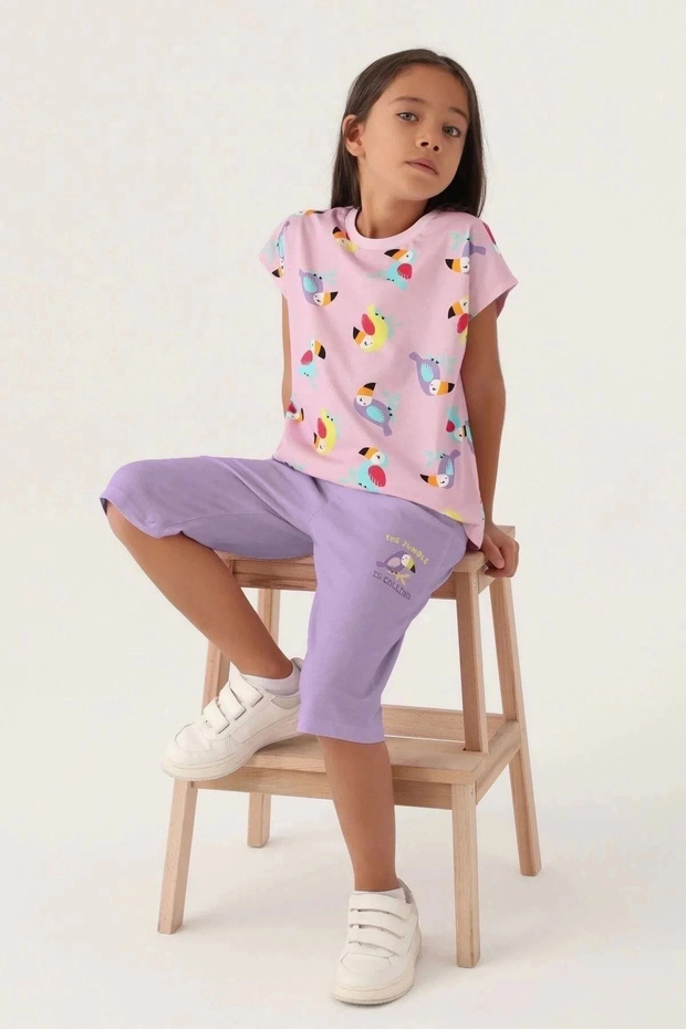 Devojčin ljubičasti kapri set - 2