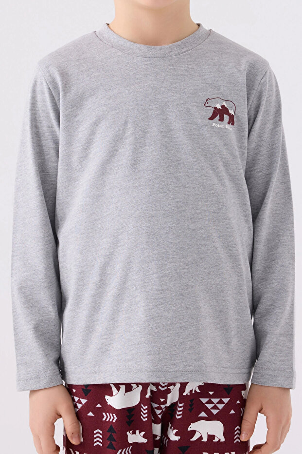 Boy's Gray Pajama Set - 4