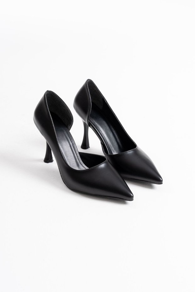 Angela Premium Women's Black Heeled Shoes