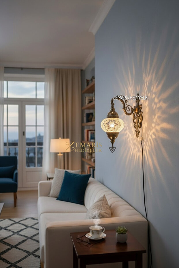 Handmade Authentic Mosaic Wall Sconce - 1