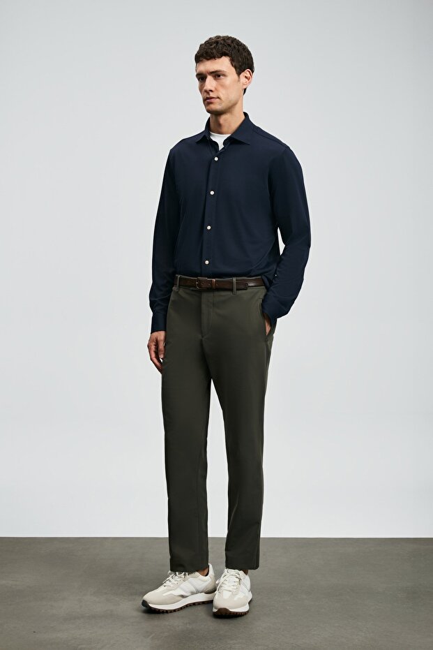 112010668 Carl Erkek Basic Gömlek Regular Fit Erkek Gömlek LACİVERT - 3