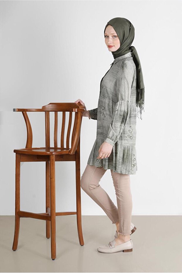 تونيك بنقشة الباتيك الزهرية 42666 - 2