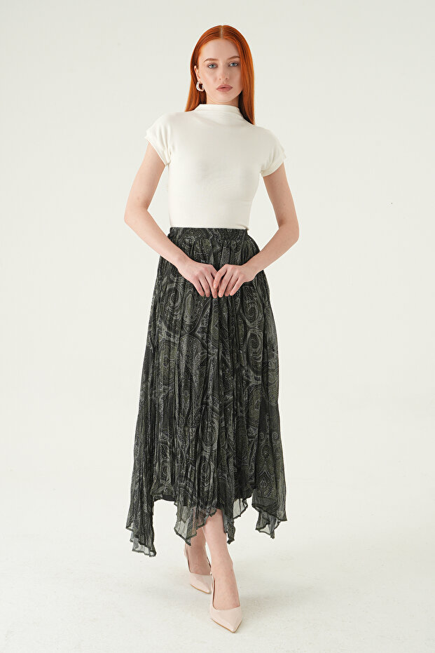 تنورة مزخرفة 8461A كاكي - 3