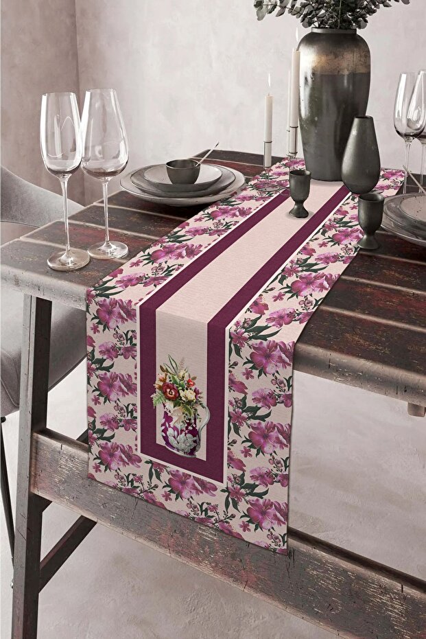 40x140cm Woven Stain Resistant Printed Premium Thai Feather Fabric Tablecloth Decorative Runner Washable