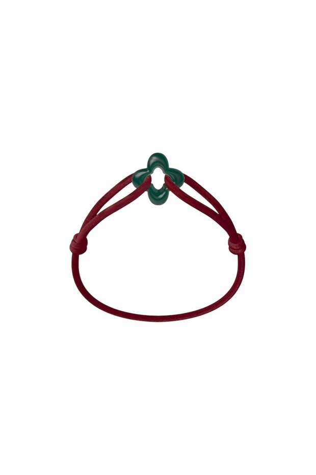Green Clover Cord Bracelet