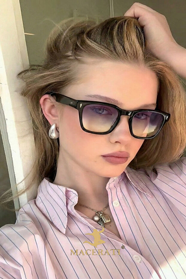 Swank Unisex Black Square Frame Tinted Glass Sunglasses