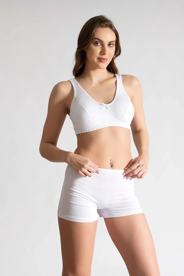 Set of 6 Women's Combed Half Tank Top Cotton Wide Strap Mother's Bra