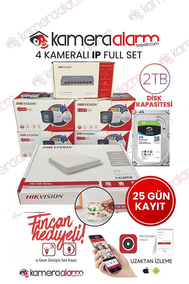 SESLI 4 LÜ İP KAMERA SET - 1