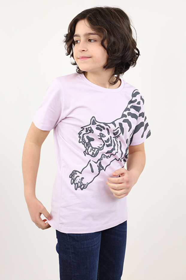 Boy's Printed Crew Neck Short Sleeve T-Shirt