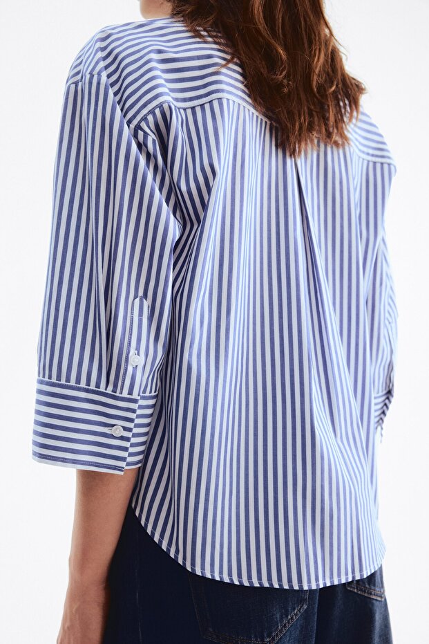 Kısa Poplin Gömlek - 4